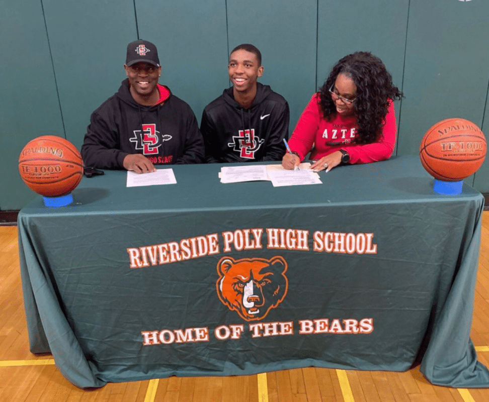 Pro's Vision member Lamont Butler from Riverside Poly High School signs with San Diego state University